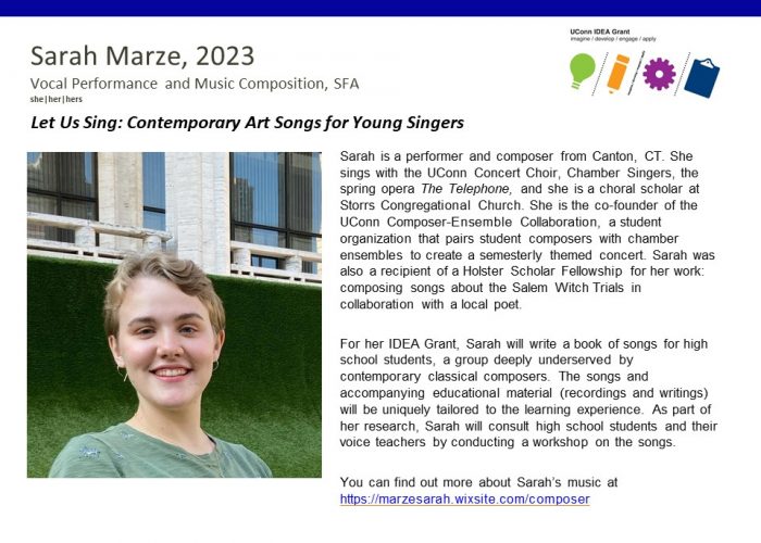 UConn IDEA Grant Recipient Sarah Marze.