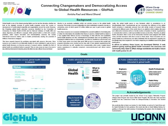 Frontiers Poster - Connecting Changemakers and Democratizing Access to Global Health Resources - GloHub.