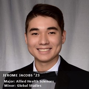 OUR Peer Research Ambassador Jerome Jacobs '23, Majors: Allied Health Sciences; Minor: Global Studies.