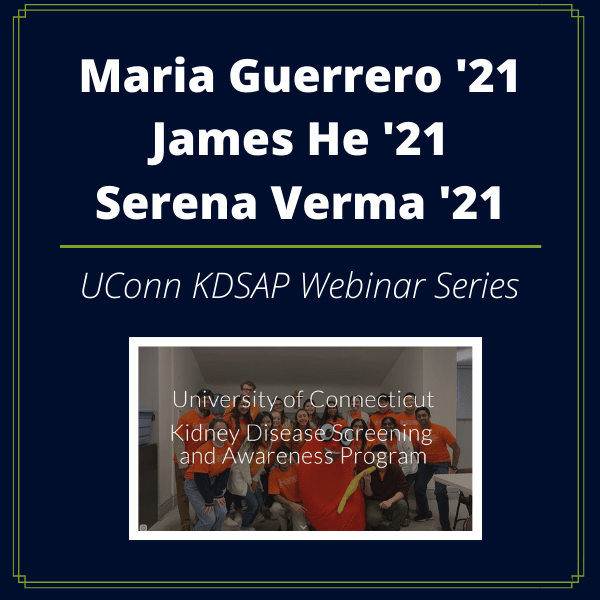 Change Grant recipients Maria Guerrero '21, James He '21, and Serena Verma '21.