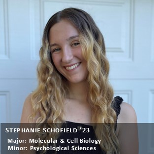 OUR Peer Research Ambassador Stephanie Schofield '23.