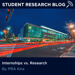 Student Research Blog. Internships vs. Research. By PRA Kira.