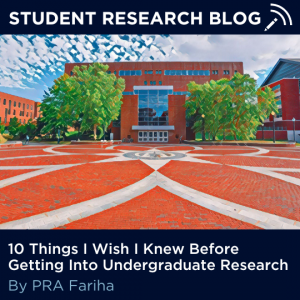 Student Research Blog, 10 Things I Wish I Knew Before Getting Into Undergraduate Research. By PRA Fariha.