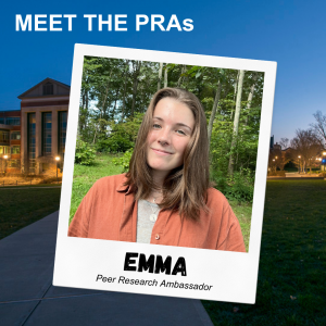 Meet the PRAs - picture of Emma, Peer Research Ambassador.